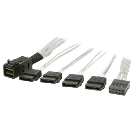 Кабель Mini SAS Cable, SFF-8643 to 4xSATA with sideband